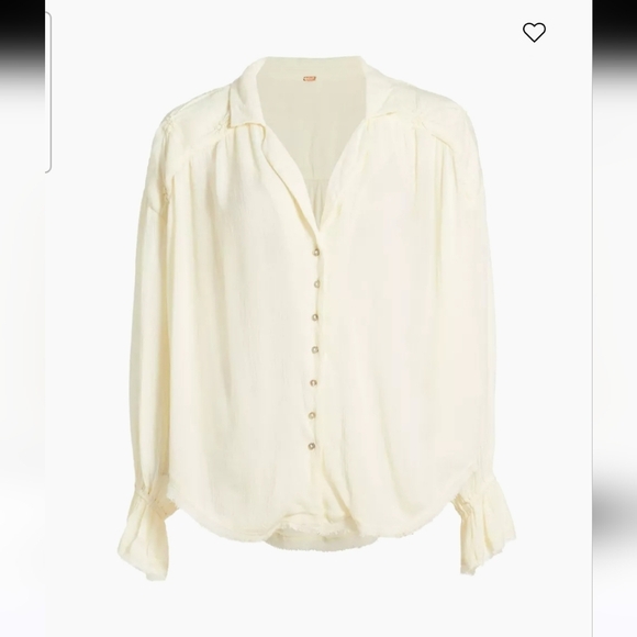 FREE PEOPLE Olivia Smocked Top vanilla cream. Size Small - Picture 7 of 16